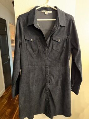 HYFVE Black Collared button up shirt dress